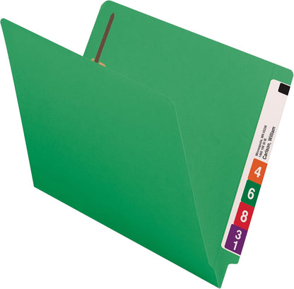 Smead Heavyweight End Tab Fastener File Folder, Shelf-Master® Reinforced Straight-Cut Tab, 2 Fasteners, Letter Size, Manila, 50 per Box (34215)