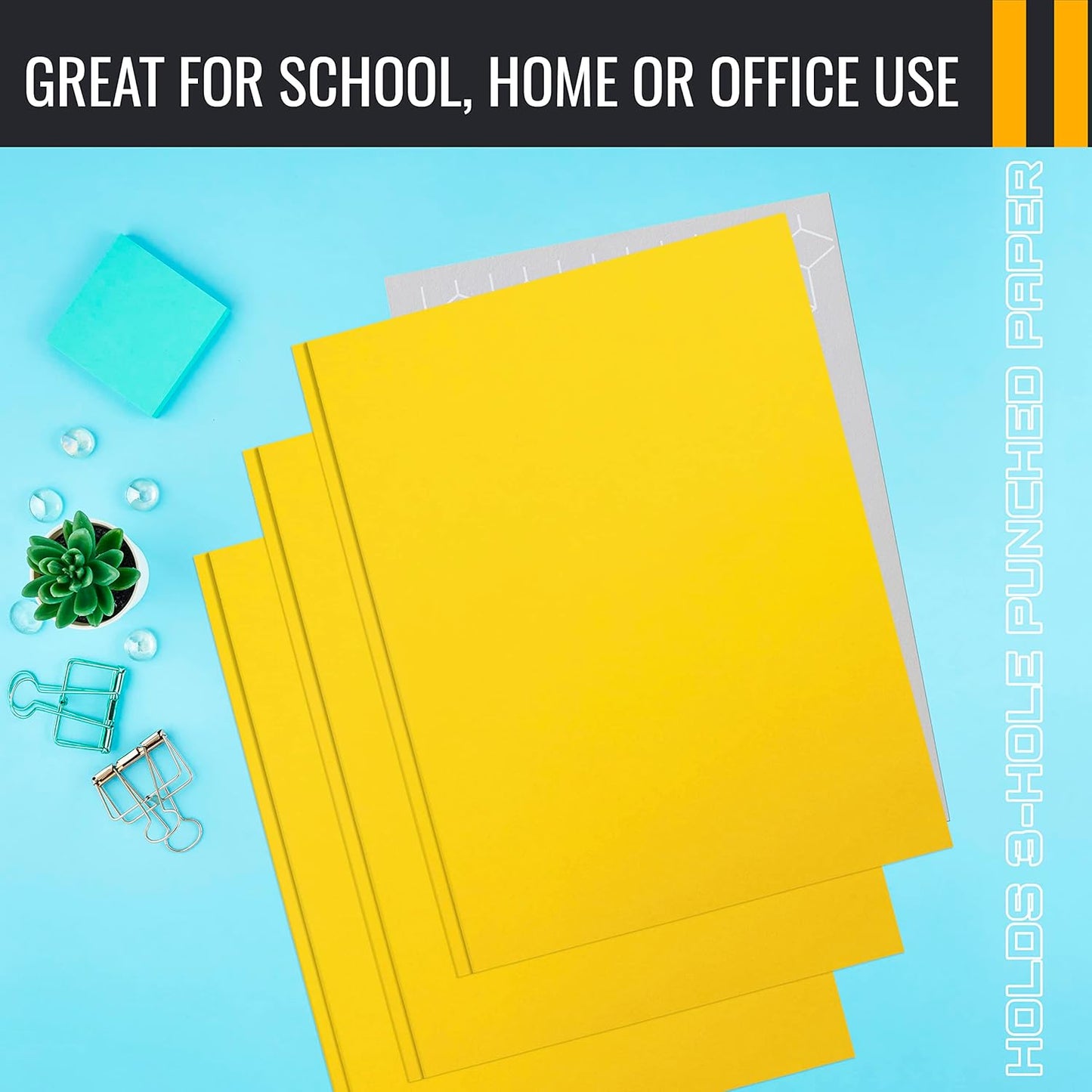 Better Office Products Blue Paper 2 Pocket Folders with Prongs, 50 Pack, Matte Texture, Letter Size Paper Folders, 50 Pack, with 3 Metal Prong Fastener Clips, Blue
