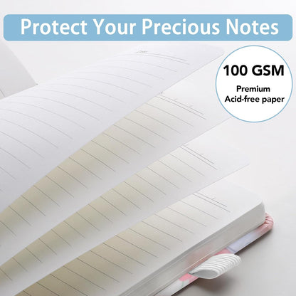 Thboxes 80 Sheets Lined Journal Notebook, 5.7" X 8.3" Hardcover Executive Notebook for Student Worker Women Men, Notepads Journals for Writing Travel & Organization, Nurses Week Gifts, Pink