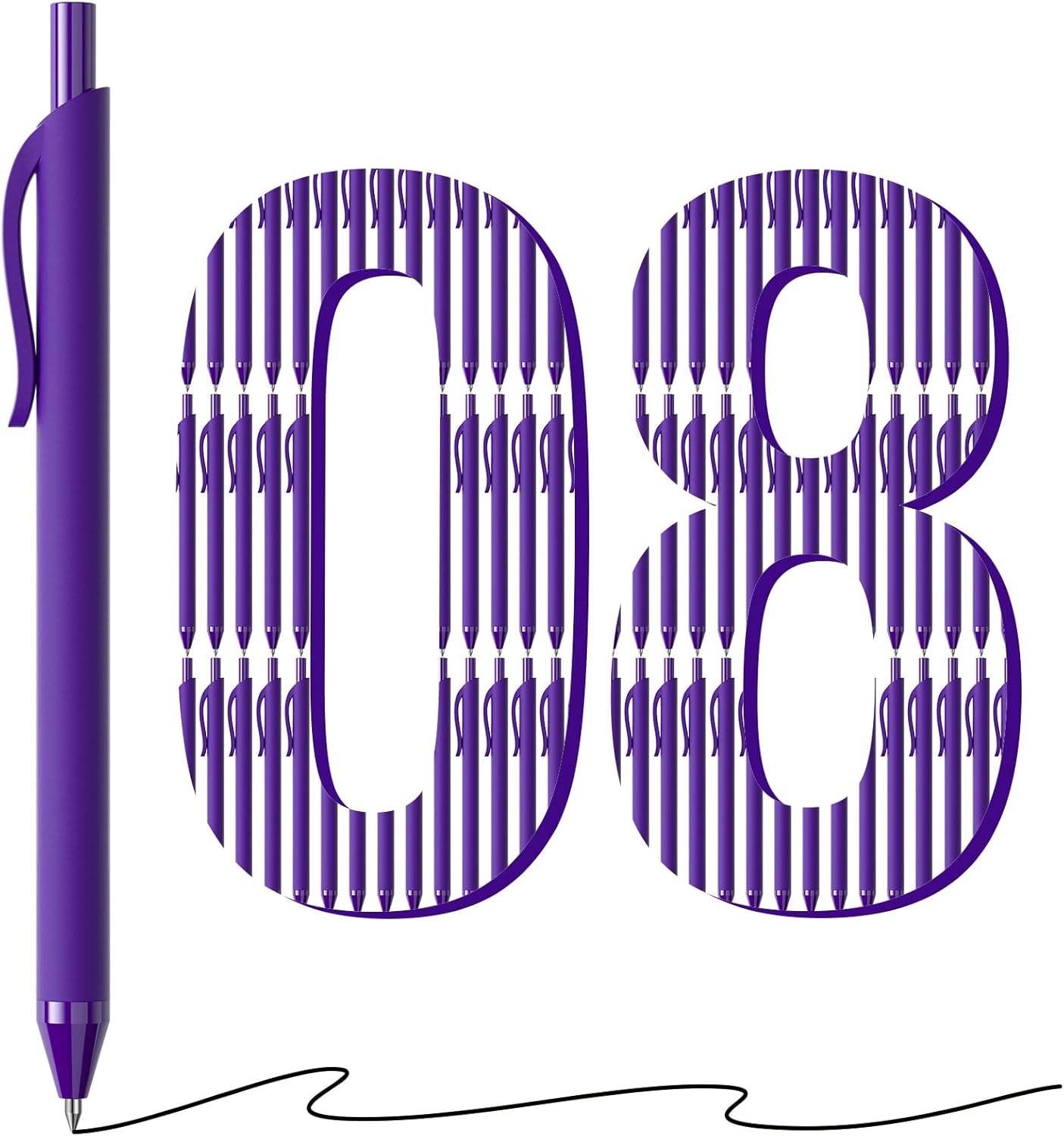 Bulk Pens - 108 Pack Black Pens 1.0MM Medium Point Ballpoint Pens, Smooth Writing No Bleed Retractable Ball Point Pen (Black)