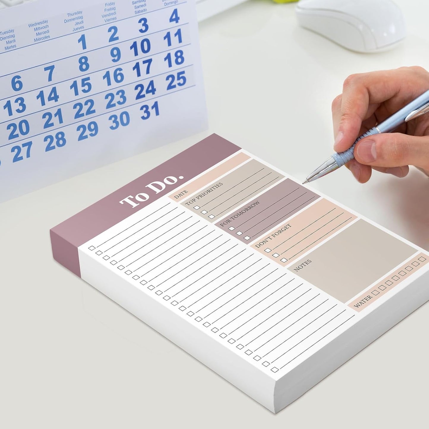 Spakon 300 Sheets Daily to Do List Notepad Notebook Library Card to Do Planner Checklist Memo Writing Pad Schedule Reminder Office Homework Planner for Task, 6" x 8(Retro,Beige)