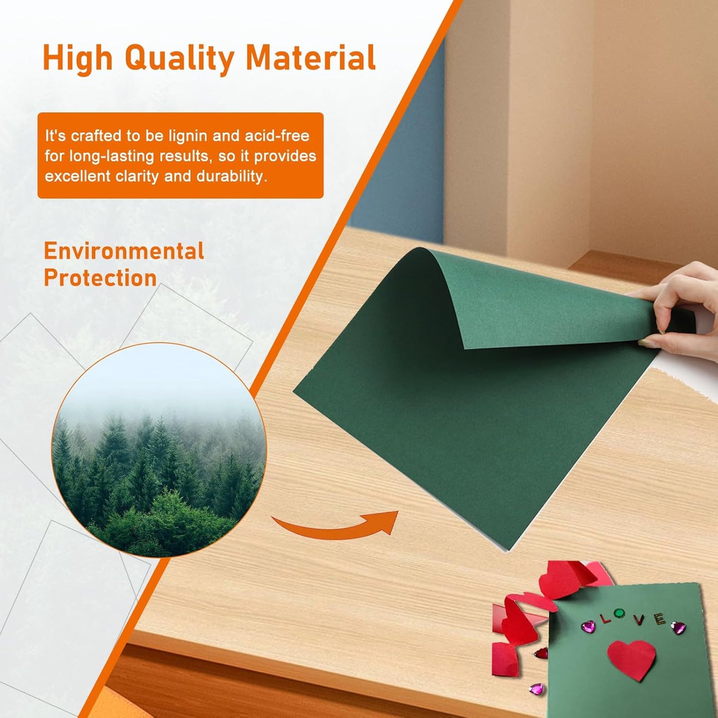 Guakicae 40 Sheets Sage Green Cardstock 8.5 x 11 Craft Paper, 200gsm/75lb Premium Card Stock Craft Paper for DIY Card Making, Wedding Invitations, Thank You Cards, Menus, Birthday Party