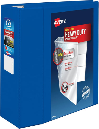 Avery Heavy-Duty View 3 Ring Binder, 2" One Touch EZD Rings, 1 Pacific Blue Binder (79778)