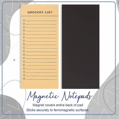 Utron 4 Pack Magnetic Notepads for Refrigerator, 50 Pages/BookGrocery List Magnet Pad for Fridge, Design Magnetic Grocery List Pad for Fridge, Grocery List Notepad, To-Do Memos, List