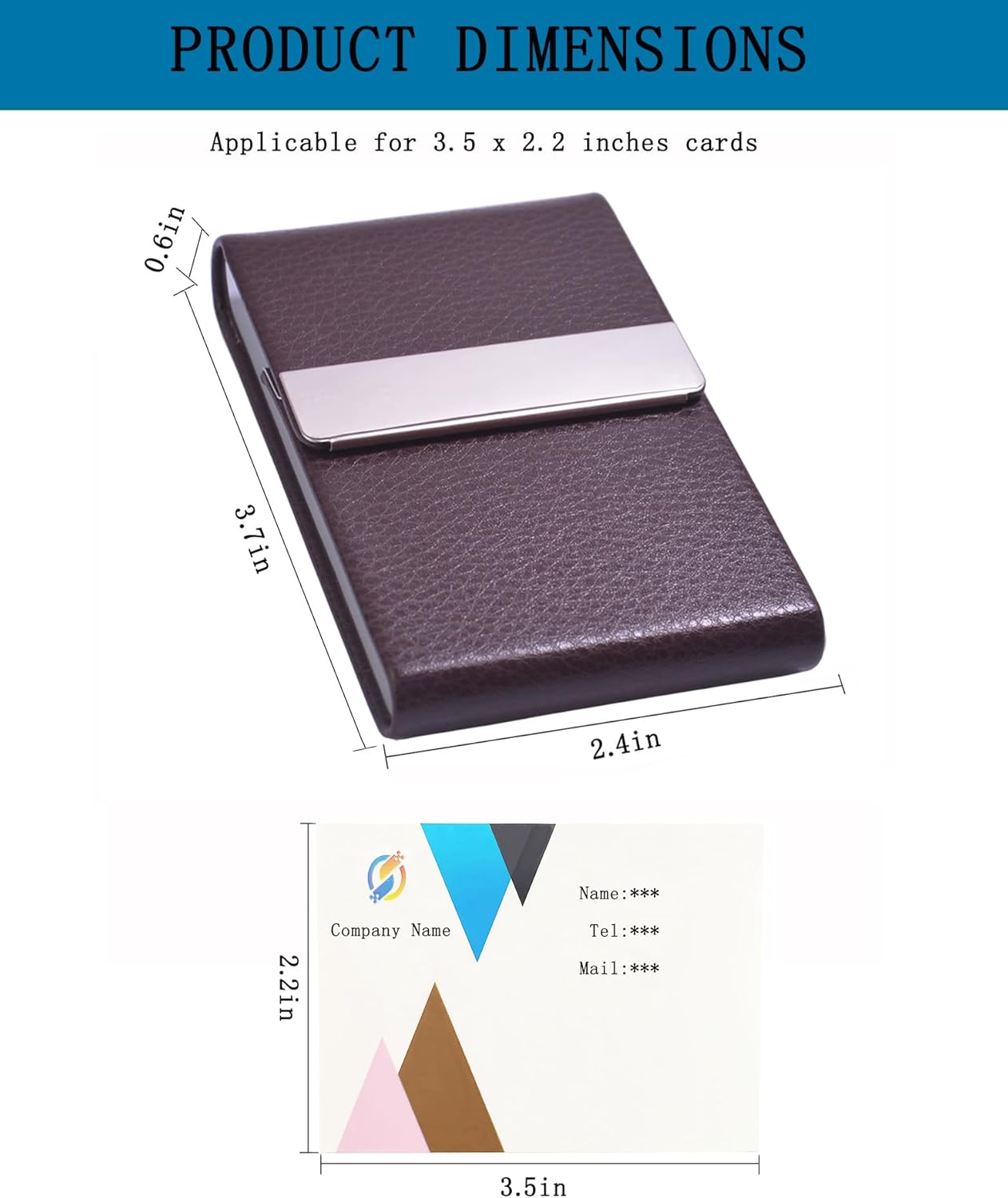 Business Card Holder with Ultra Slim Design,Business Card Case with Premium PU Leather,Suit Pocket Metal Card Holder for Women/Men,Professional Name Card Holder with Magnetic Shut (Black1)