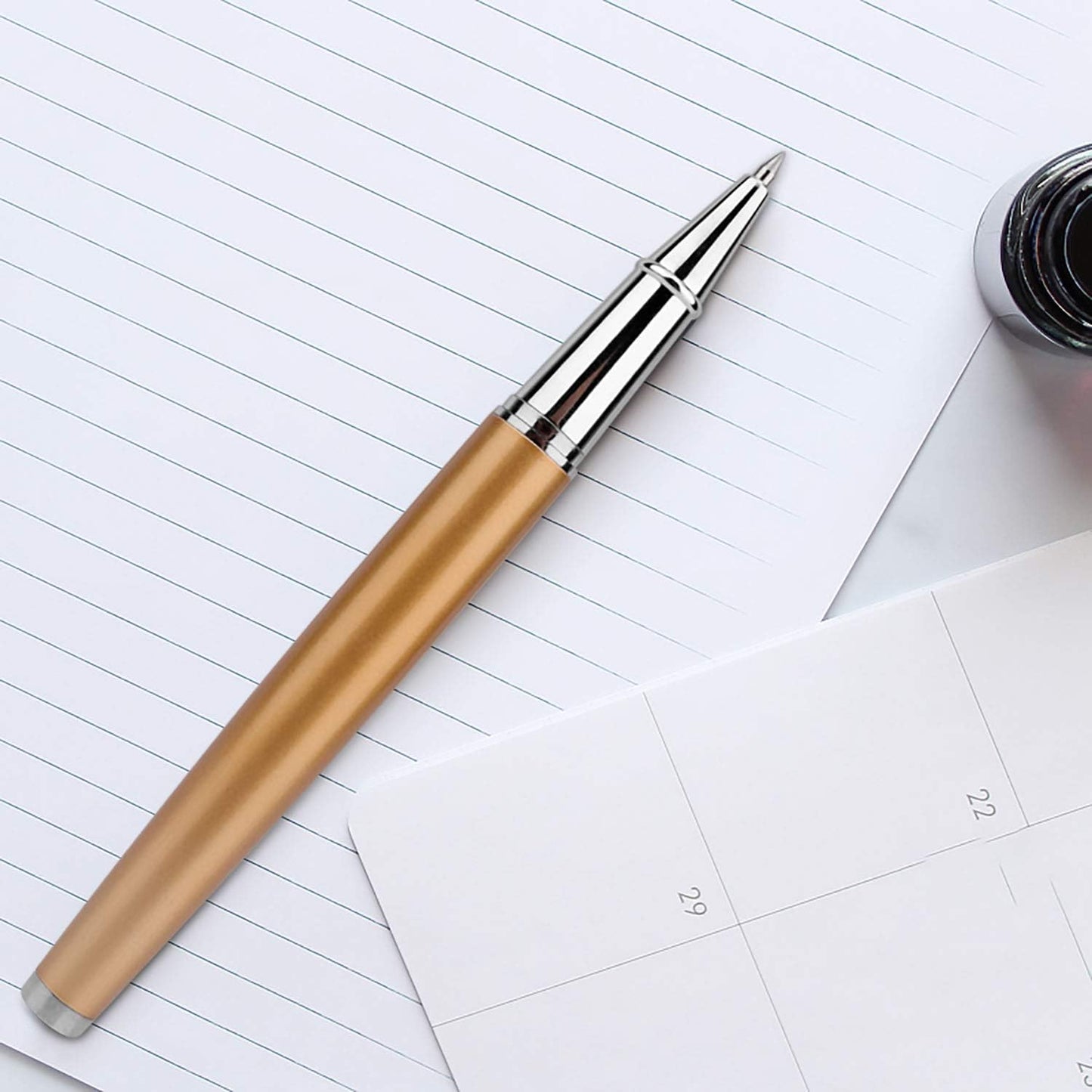 8 Pieces Replaceable Ballpoint Pen Refills Work for Most Brands Pens with Smooth Writing,Free-Flowing German Ink with Medium 0.5mm Ballpoint Tip(Black Refills and Length 4.4inch)