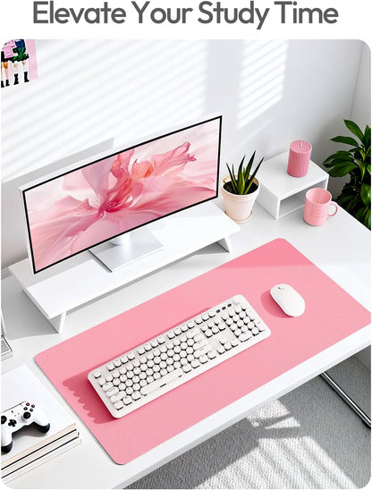 YSAGi Leather Desk Pad Protector, Large Mouse Pad, Non-Slip PU Leather Desk Blotter, Waterproof Writing Pad for Office and Home (31.5" x 15.8", Eggshell) - Colors B