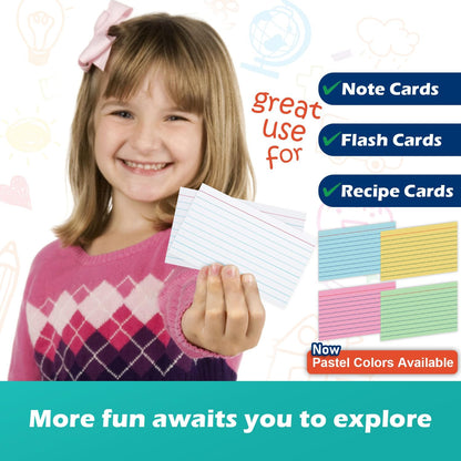 Blank Index Cards 3x5 Unlined Unruled Flash Note Cards 3" x 5", White, 100 Count, 200 GSM Heavy Weight