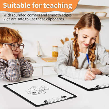 Black Clipboards, PANDRI 16 Pack Plastic Clipboards with Low Profile Clip 12.5 x 9 Standard Letter Size Clipboard for Classrooms Offices