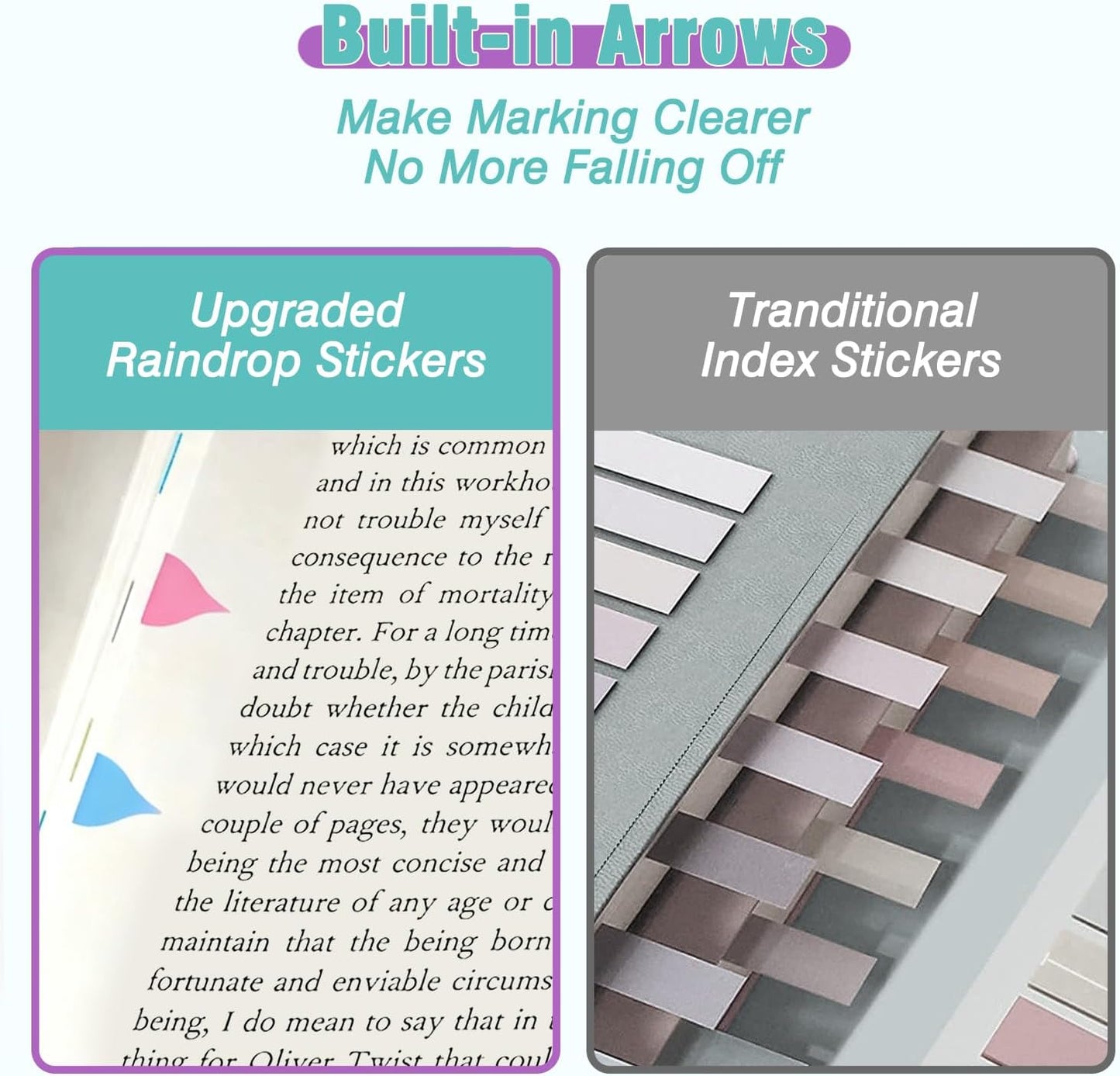 Color Arrow Sticky Tabs for Books - 600pcs Writable Index Labels for Precise Marking and Easy Page Location