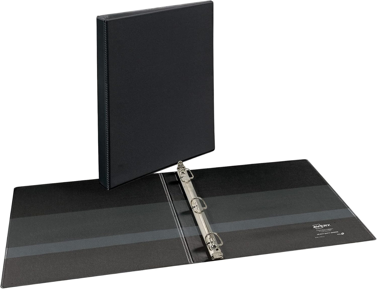 Avery Heavy-Duty Nonstick View 3 Ring Binder, 1/2 inch Slant Rings, 135-Sheet Capacity, Black (05233)