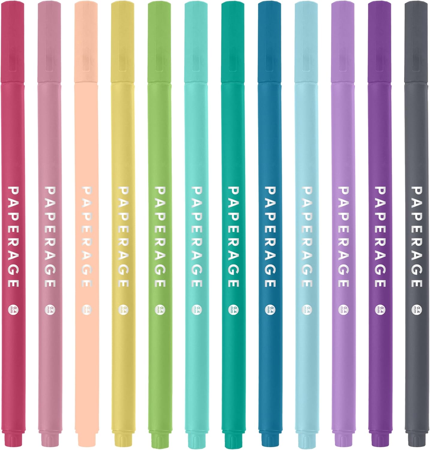 PAPERAGE Felt Tip Fine Point Pens (0.4mm), 12 Pack, Pens For Journaling, Notebooks, Planners, Calendars & Drawing, Great for School, Office, & Home (Black Ink)