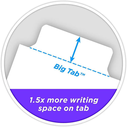Avery Big Tab Write & Erase Dividers, 5 Multicolor Tabs, 1 Set (23180)