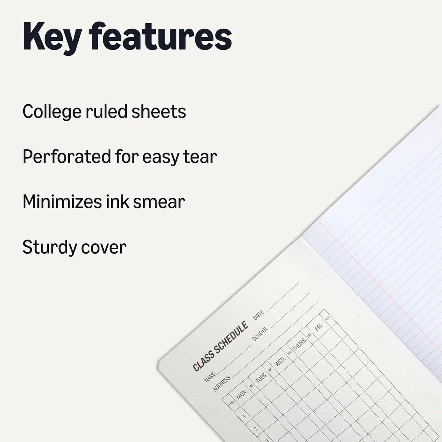 Amazon Basics Composition Notebook, College Ruled, 100 Sheets, 9.75" x 7.5", Assorted Marble Colors, 12-Pack