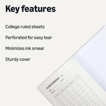 Amazon Basics Composition Notebook, College Ruled, 100 Sheets, 9.75" x 7.5", Assorted Marble Colors, 12-Pack