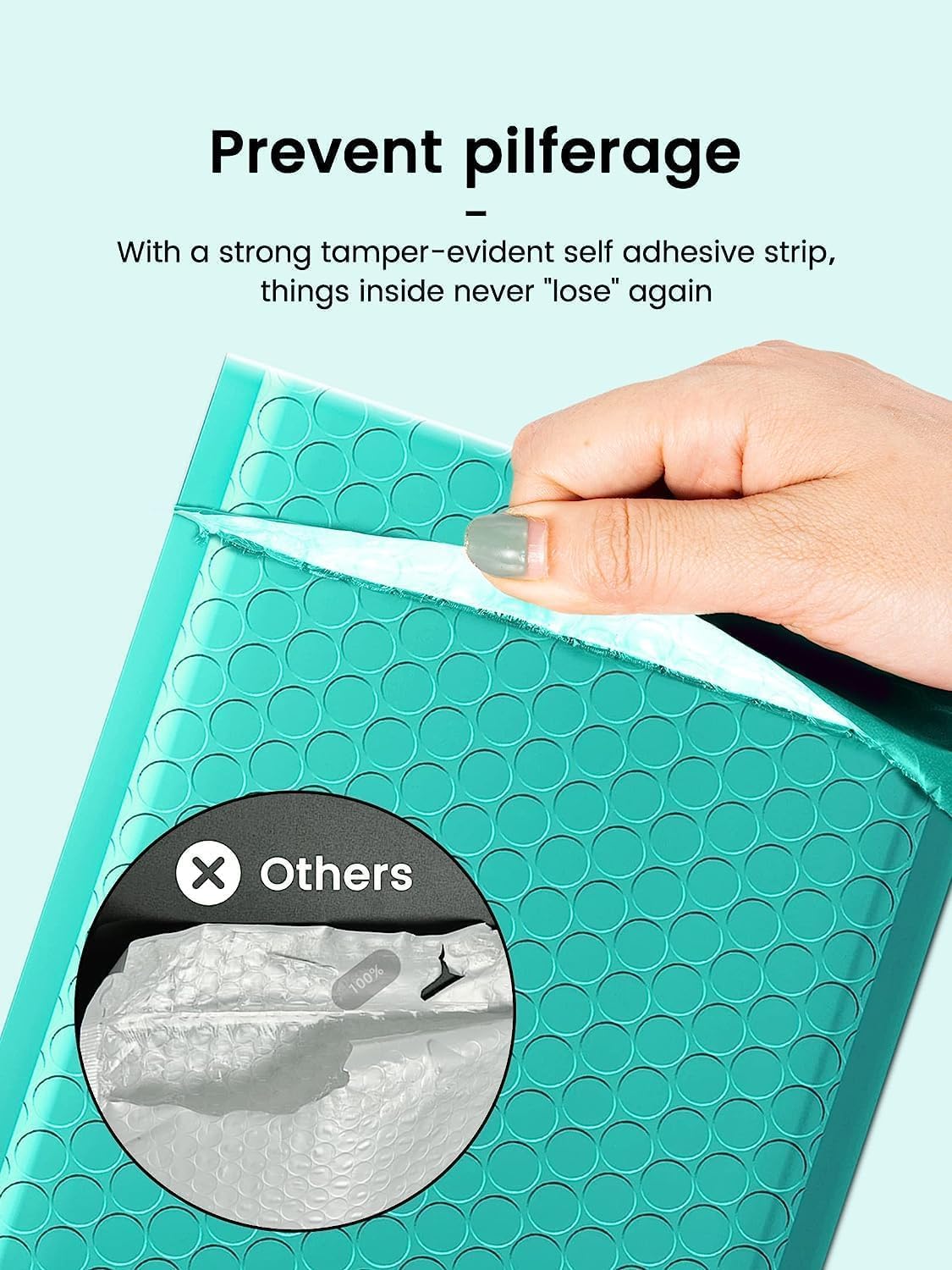 GSSUSA Black Bubble Mailers 4x8 Inches 50 Pack, Usable Size 4X7" Bubble Envelopes for Small Business, Padded Envelope, Shipping Mailers, Packaging Bags, Mailing Envelopes, Shipping Supplies