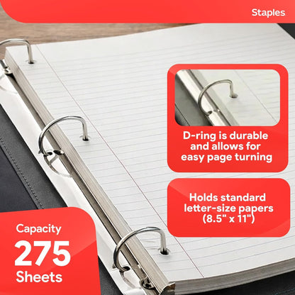 Staples Better Binder 2-Inch D-Ring View Binder, Reinforced Spine, Holds Up to 540 Sheets, Teal, for Office & School