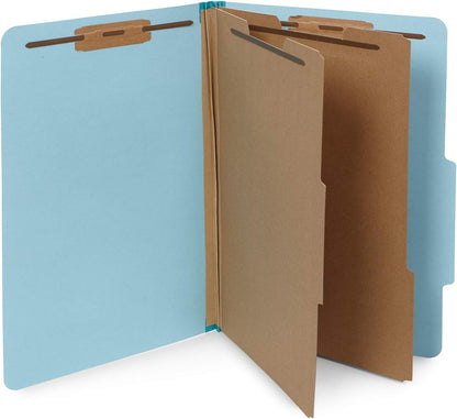 30 Legal Size Classification Folders, 2 Divider 2 Inch Tyvek Expansions, Durable 2 Prongs Designed to Organize Standard Law Client Files, Office Reports, 30 Legal Folders, Light Blue