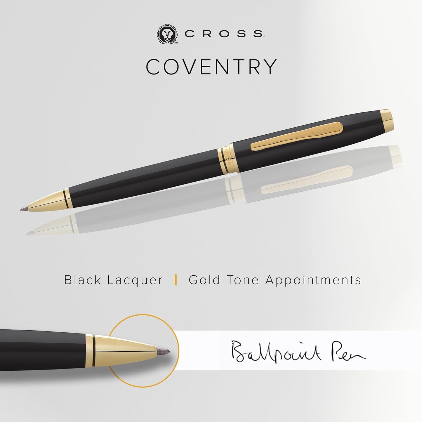 Cross Coventry Pen Ballpoint - Black/Chrome Lacquer