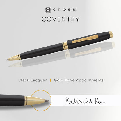 Cross Coventry Pen Ballpoint - Black/Chrome Lacquer