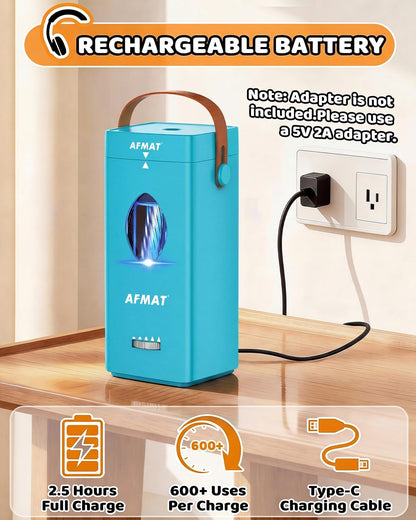 AFMAT Electric Pencil Sharpener, Rechargeable & Cordless, Fully Automatic Pencil Sharpener for Classroom, Auto in & Out, 5 Sharpness Modes, Heavy Duty Sharpeners for 6-12mm No.2/Jumbo Pencils PSC7
