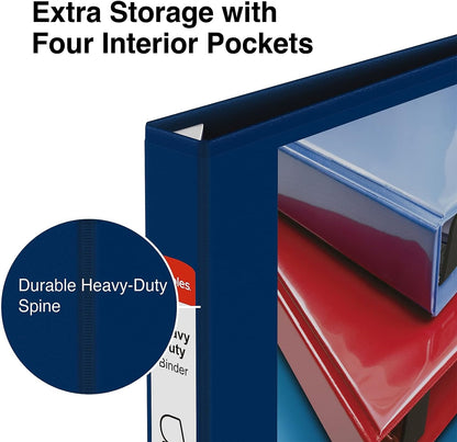 Staples Heavy-Duty 2-Inch D-Ring View Binder, Reinforced Spine, Holds Up to 450 Sheets, Gray, for Office & School
