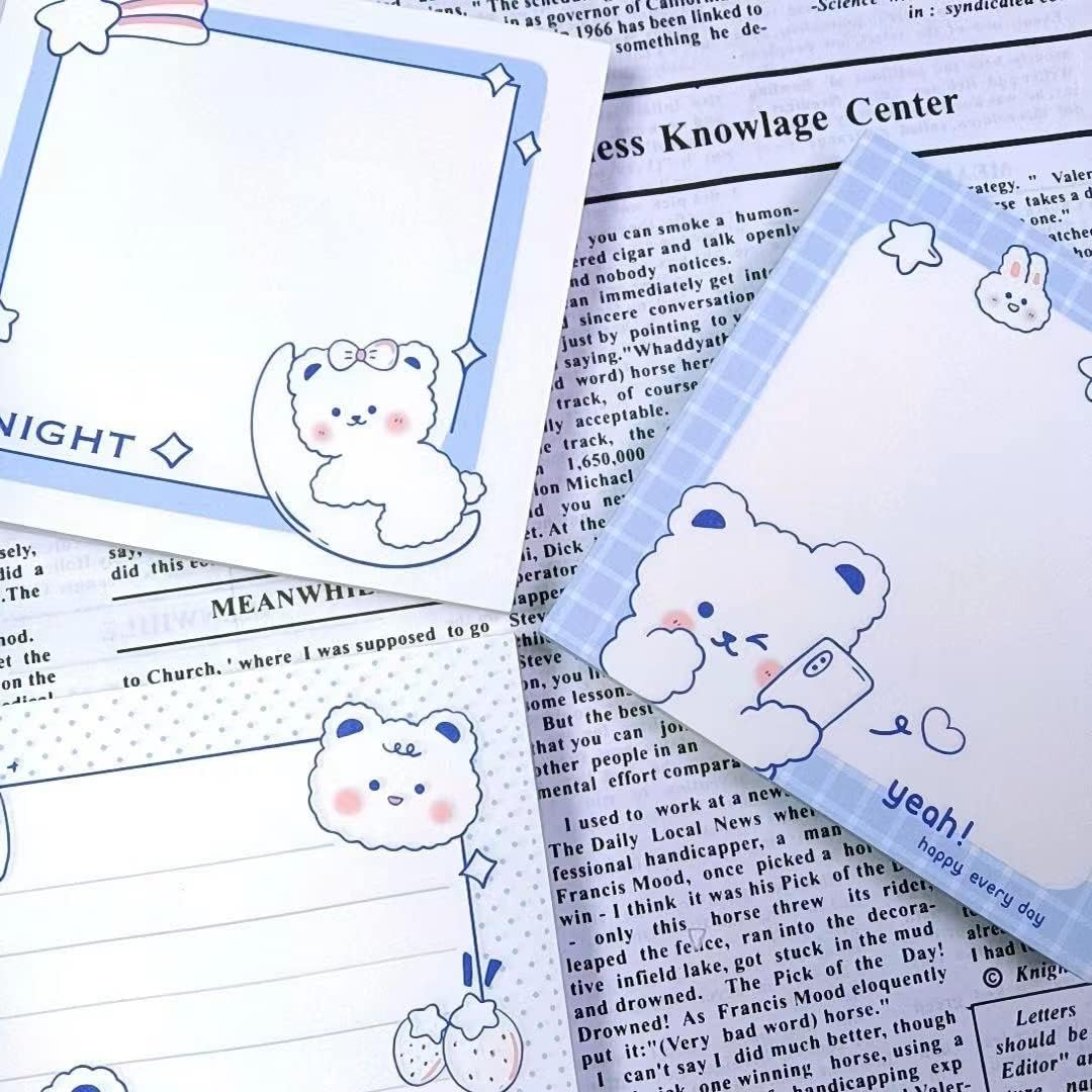 4 Pack Cute Sticky Notes Kawaii Sticky Notes Memo Pad 3.1x3.1 Inches Self-Stick Note Pads Colorful Fruit Sticky Note Pads for Girls DIY Office Home School (320 Sheets), 4 Pads 80 Sheets/Pad