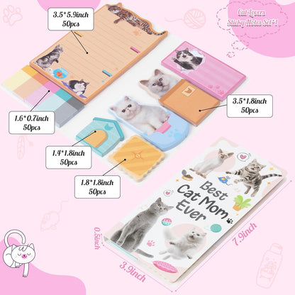 B1ykin Cute Sticky Notes Set - Stay Alive Skeleton Shaped Self-Stick Notes Pad, 550 Sheets Writing Memo Pages Sticky Notepad for Teacher Appreciation Gifts, School Office Supplies (Funny Skeleton) - Colors B