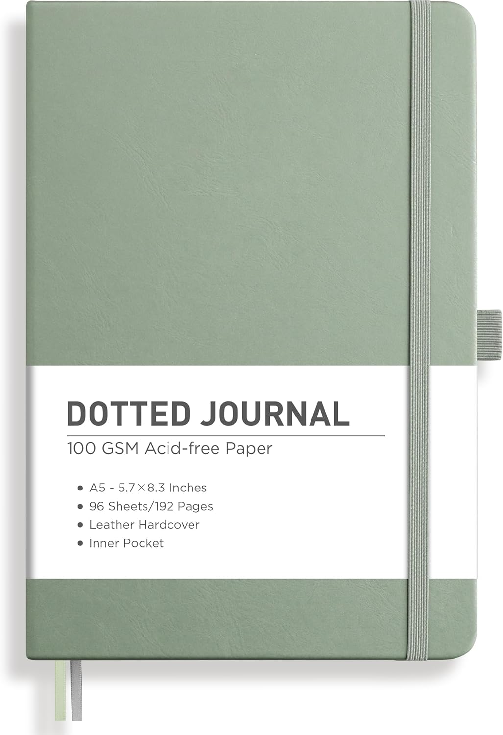 RETTACY Graph Grid Paper Notebook, 192 Pages, A5 Medium Size (5.7'' x 8.3''), 5 Squares per Inch, Leather Hardcover, 100 GSM Thick Paper, for School, Students, Math, Engineering (Brown)