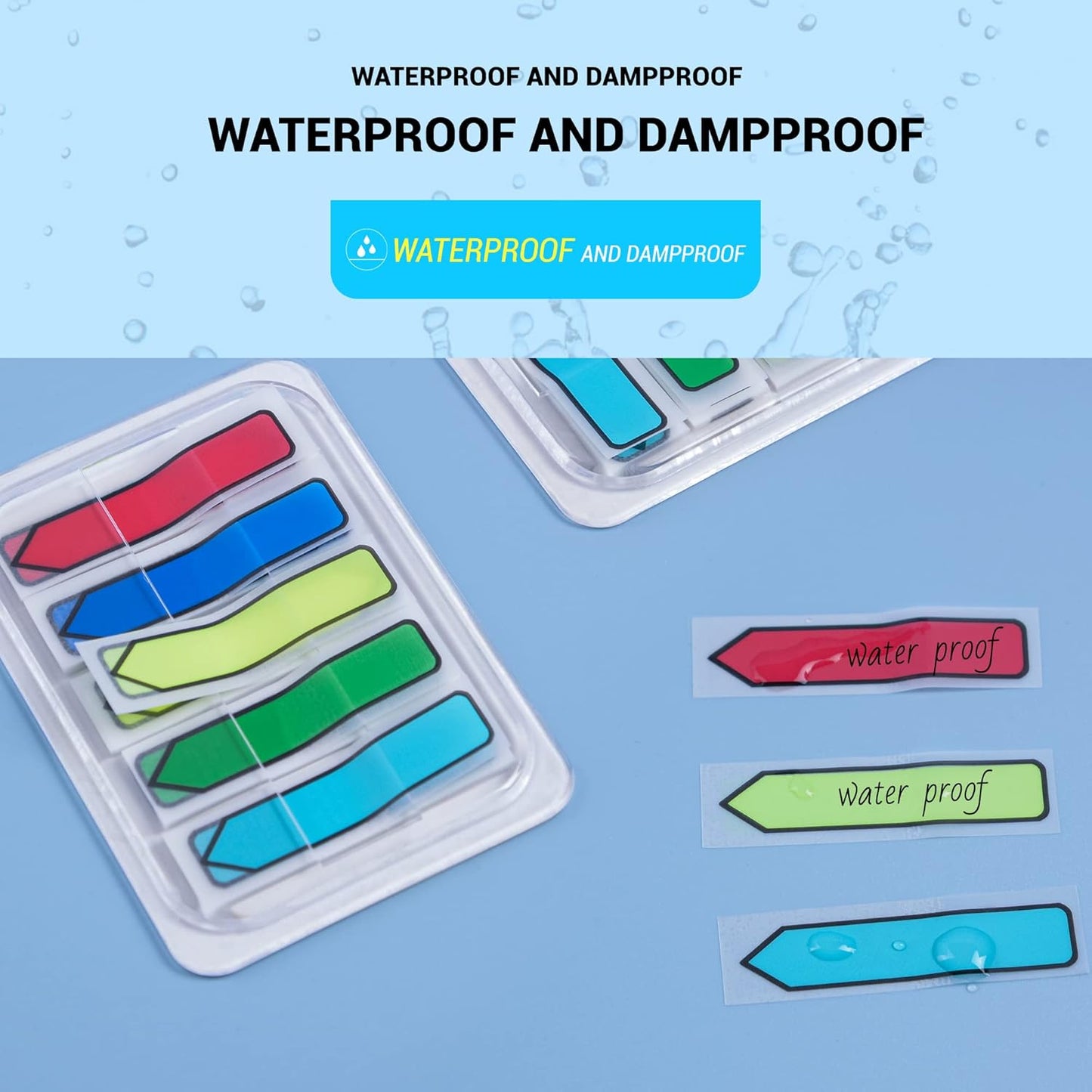 Ericter 1200 Pcs Sticky Tabs Page Markers Sticky Index Tabs, Arrow Flag Tabs - 10 Primary Color Tabs Page Flag Markers Bookmarks Book Tabs for Annotating Books