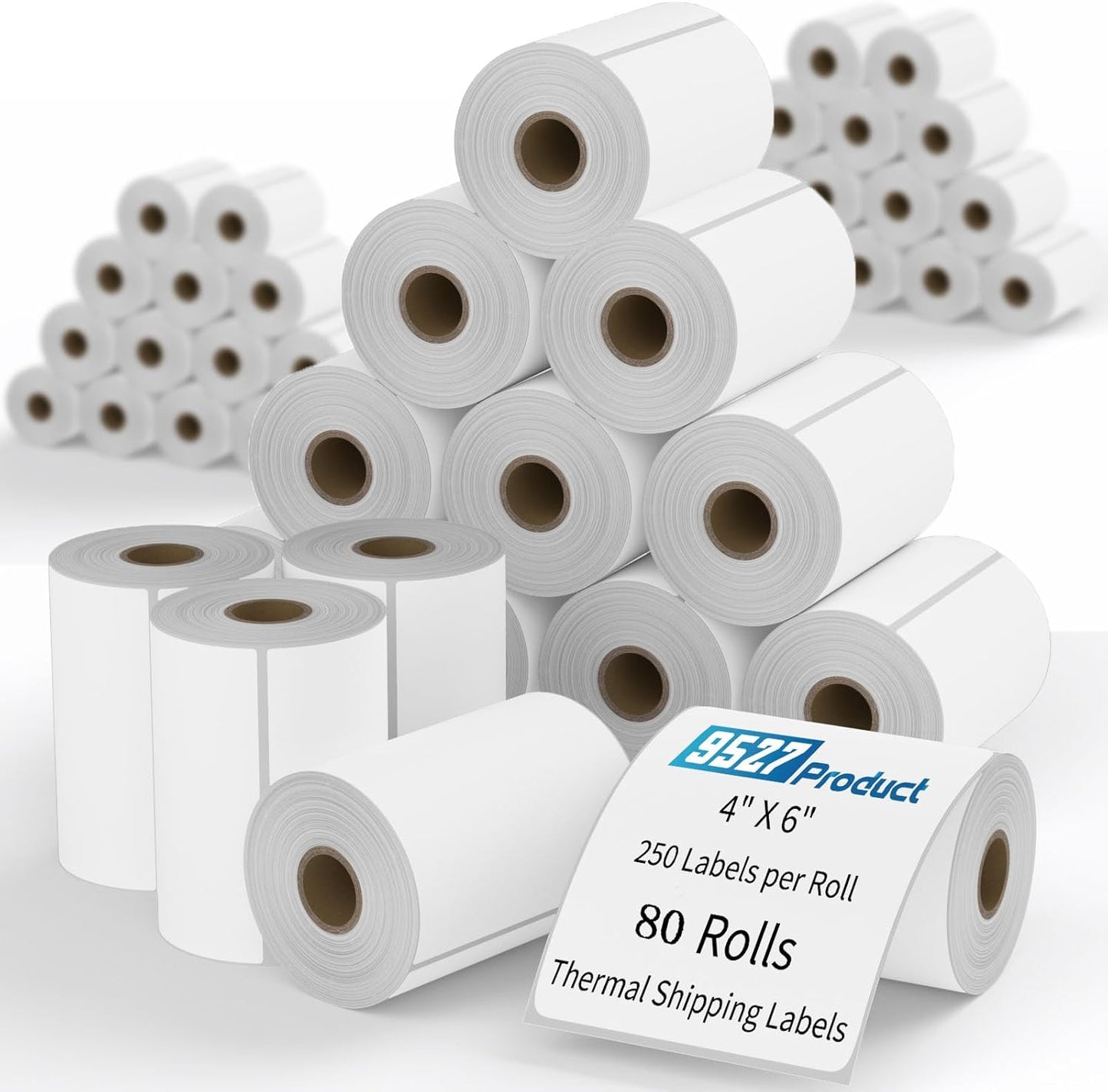 9527 Product Fanfold 4 x 6 Direct Thermal Labels White Perforated Shipping Labels, 500pcs per Stack,1 Stack