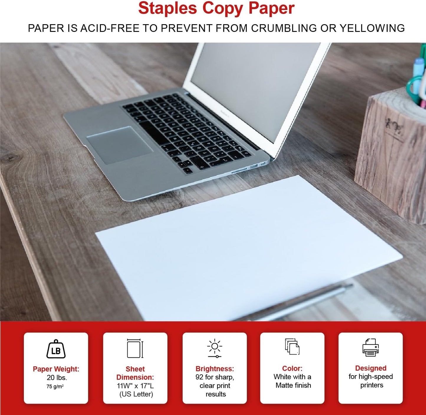 TRU RED 8.5x11 Copy Paper 20 lb. 92-Bright 5000 Sheets/Carton, For Office, School & Home