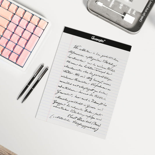 12 Pack White Legal Pads 8.5 x 11 Wide Ruled Note Pad 50 Sheets Notepads Micro Perforated Writing Pad for Work Study Daily Note Taking List