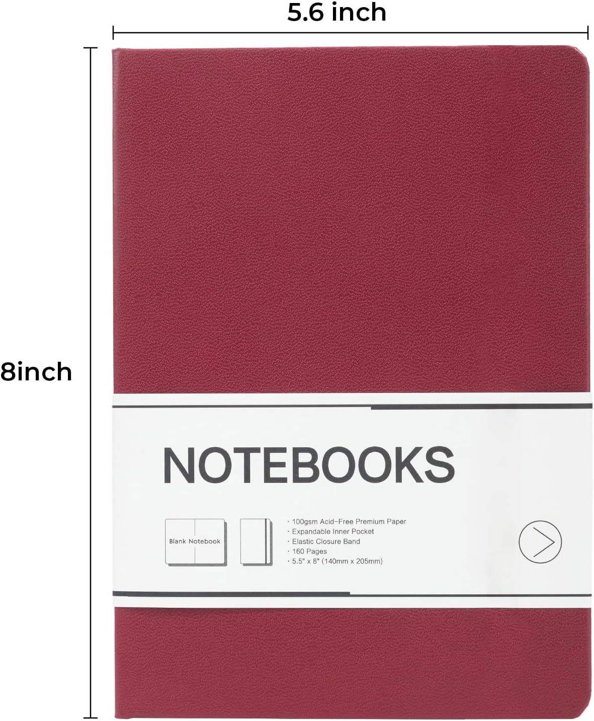 M&G Dotted Journal Notebook, 160 Pages, A5 Medium Size 5.6" x 8" for Men Women, 100GSM Thick College Ruled Paper Bullet Journal for Note Taking, Work & Office, Leather Hardcover, Green