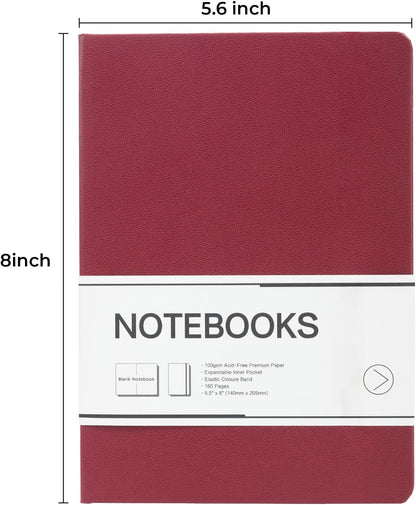 M&G Dotted Journal Notebook, 160 Pages, A5 Medium Size 5.6" x 8" for Men Women, 100GSM Thick College Ruled Paper Bullet Journal for Note Taking, Work & Office, Leather Hardcover, Green