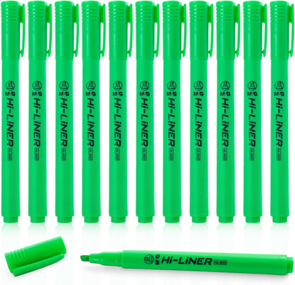 M&G Liner Highlighters, 12-Count Pack Yellow Highlighters, Chisel Tip No Bleed Highlighter Pens for Office Documents, Planning, and Everyday Organization