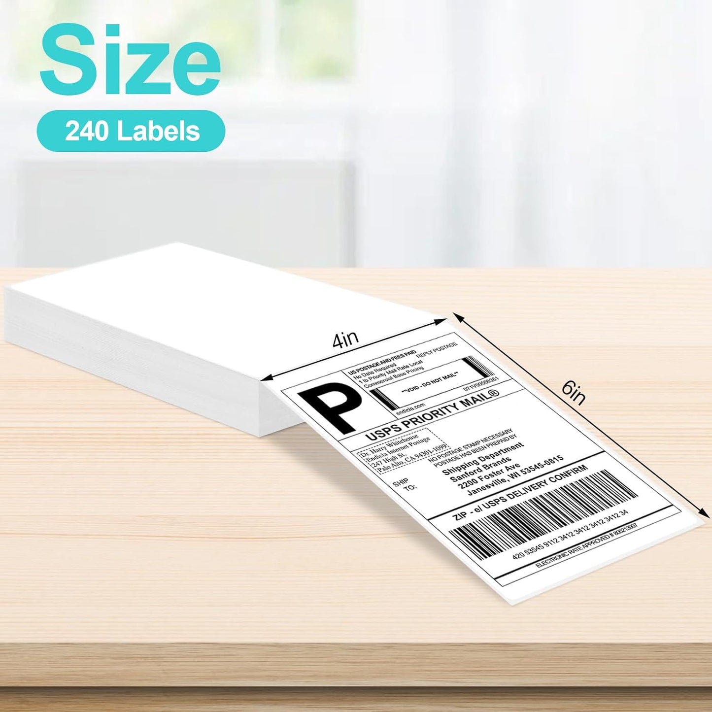 Joyberg 4x6 Thermal Labels, Shipping Labels, Strong Adhesive Thermal Label, White Printer Paper/Label