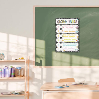 Gueevin Composition Classroom Rules Poster 16.5 x 11.2 Inch Composition Notebook Classroom Decor Class Rules Poster Teacher Must Haves Back To School Supplies for School Office Home Decor