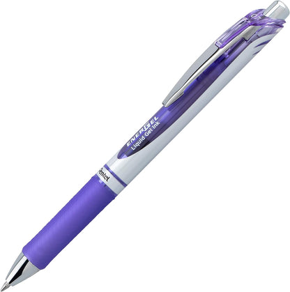 Pentel EnerGel RTX Retractable Liquid Gel Pen, (0.7mm) Medium Line, Metal Tip, Black Ink, Box of 12 (BL77-A)