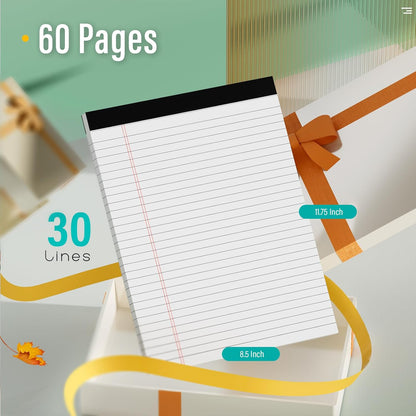 Nichela 5" x 8" Note Pads 6 Pack of Legal Pads Narrow Ruled Notepad with Perforated Notepads 30 Sheets Small Writing Pads 21lb Legal Pad Quality Paper Ideal for Home, Office, or School Use