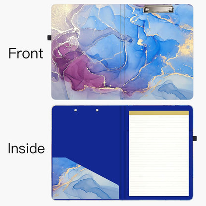 Hongri Clipboard Folio with Refillable Lined Notepad and Interior Storage Pocket for Students, Classroom, Office, Women, Man, Cute Custom Pattern, Size 12.8 x 9.2 in, Classic Flower