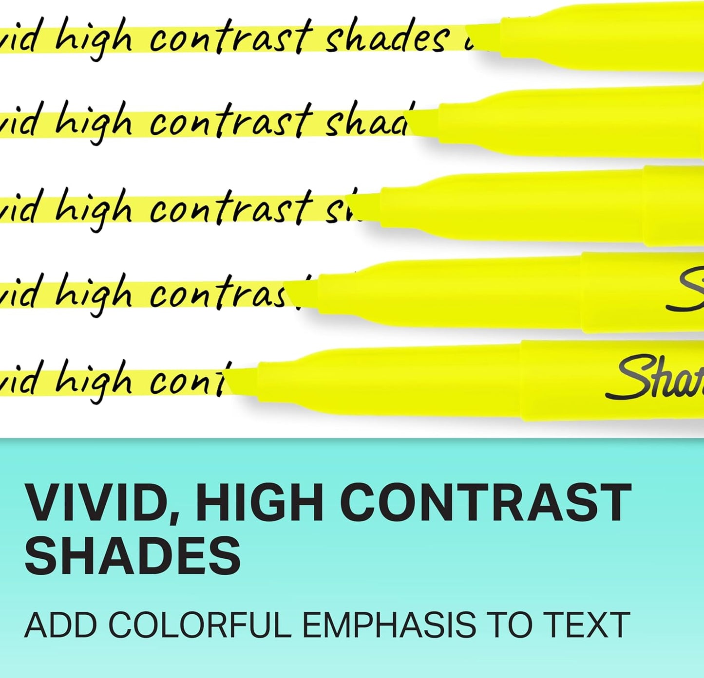 Sharpie Accent Pocket-Style Highlighters, 2 Fluorescent Yellow Highlighters (27162PP)