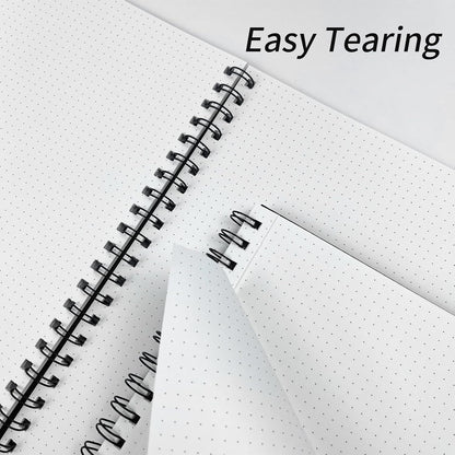 Lined Spiral Notebook A4 Large Black Journal 8.5" x 11"-4 Pack 7mm College Ruled Hardcover Notebooks 160 Pages 100GSM Thick Paper for Note Taking School Office Supplies