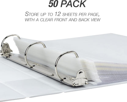 Samsill Heavy Duty Sheet Protectors for 3 Ring Binders, 8.5 x 11 Clear Page Protectors, Plastic Sleeves & Report Covers, Acid Free Archival Safe Document Protectors