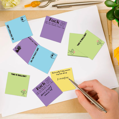 Inspirational Sticky Notes Gifts - 9 Pack Funny Positive Quotes Notepads 3x3 Inches, Fun Motivational Self-Adhesive Memo Pads Office Study Supplies for Friends Coworkers (450 Sheets)