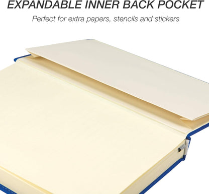 Samsill Large Hardcover Notebook, 240 Lined Notebook Pages, Black, 7.5 x 10 Inch
