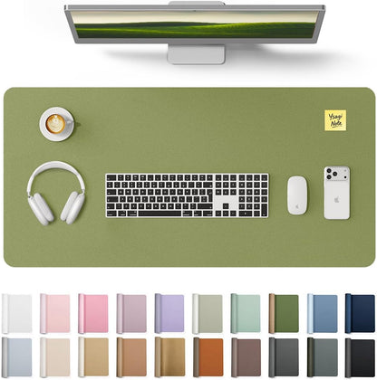 YSAGi Leather Office Desk Pad Protector, Large Mouse Pad, Non-Slip, PU Leather, Laptop Desk Blotter, Waterproof Writing Pad for Office and Home, Black, 23.6" x 13.8" - Colors B
