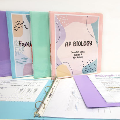 BAZIC Products 3 Ring Binder 1" Economy View Binders Organizer - Pastel Color, Round Ring, Hold 175 Sheets Paper, for School Office Home, 4-Count