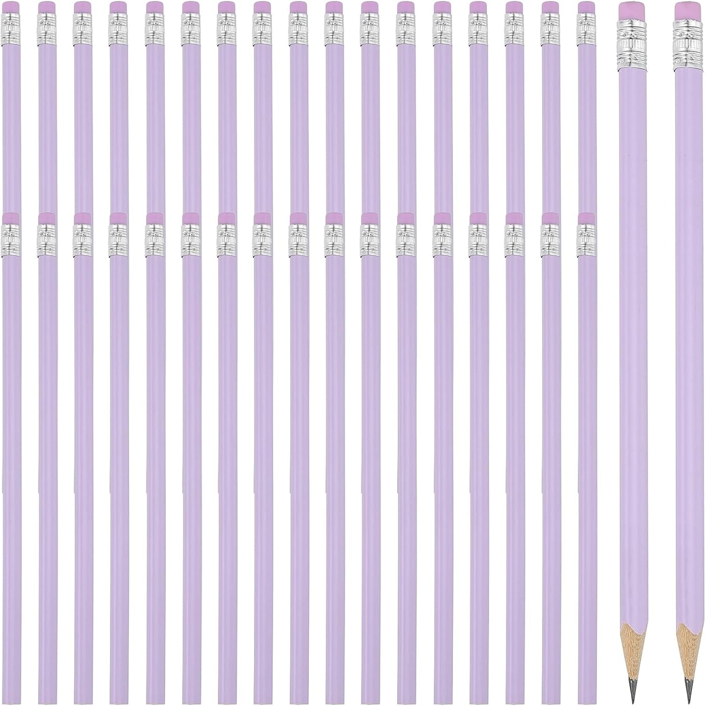 PATIKIL Round Pencils, 36 Pack Triangle HB Graphite Pencil Woodcase Wooden Pencils with Eraser for Classroom Office Writing Drawing Supplies, Green