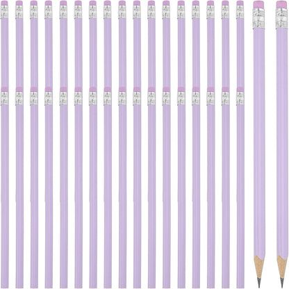 PATIKIL Round Pencils, 36 Pack Triangle HB Graphite Pencil Woodcase Wooden Pencils with Eraser for Classroom Office Writing Drawing Supplies, Green